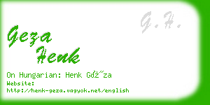 geza henk business card